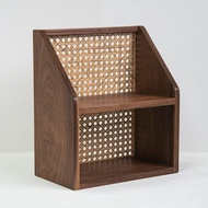 Tomood/ 土與木之間 雙層實木籐編置物架、收納架