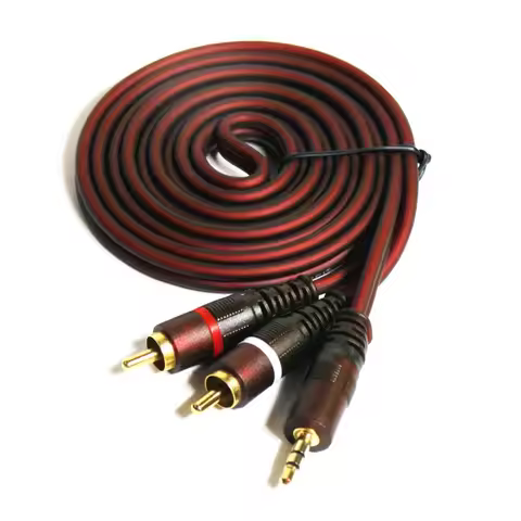 oxygen-free copper 99.99% AV Cable AUX 3.5mm to 2RCA Jack Audio Cables Male to Male RCA Aux Cable 1.