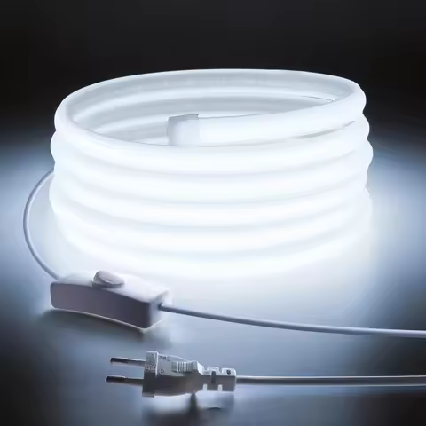 110V 220V Cob LED Strip Light Super Bright Waterproof With EU US Power Supply Switch 288 LEDS/m Warm