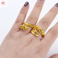 Trang Sức XT Hàn Quốc 24K Nhẫn Rồng Và Phượng Hoàng Cho Nam Và Nữ Mạ Vàng