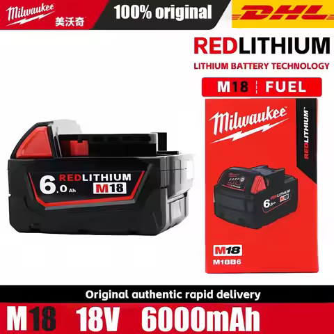 18V Milwaukee M18 battery with vacuum packaging M18B6 6000mAh,rechargeable battery compatible with M