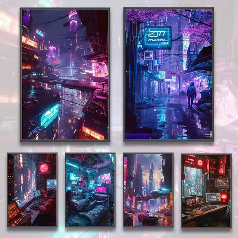 Jigsaw Puzzle for Adults 500/1000/1200/2000PCS Cyberpunk City Artwork Paper Puzzle Home Wall Decorat