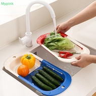 Mypink Food Grade Dopamine Telescopic Vegetable Washing Basin Drain Basket Multifunctional Home Kitc