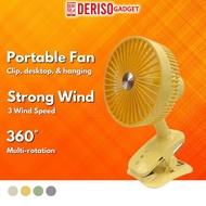 Fan Stroller Mini Fan Portable Stroller Colourful Clip Fan Mini Desk Lamp Clip Fan / LED Light / 360