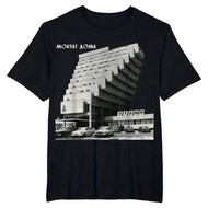2026 Molchat Doma Band Graphic Tee Vintage Soviet Architecture T-Shirt Cyrillic-like Text Classic