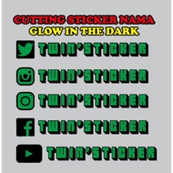 IG Twitter Youtube Facebook Custom Glow In The Dark Name Stickers Glow In The Dark Cutting Sticker