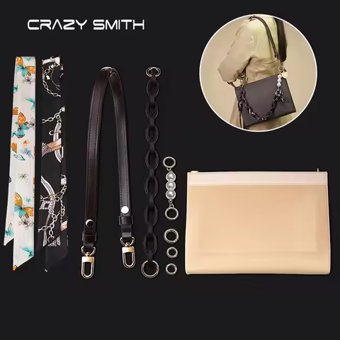 CRAZYSMITH Genuine Leather Bag Strap Crossbody Conversion Kit for LV Toiletry Pouch 26 Inner Bag Ins