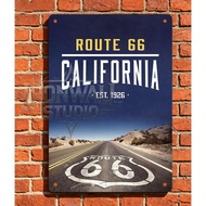 66 California Est. 1926 Metal Sign Blue Sky & Desert Highway with Road Marking - Historic American R
