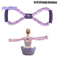 MAYSHOW Yoga Tensioner, Silicone Rope Elastic Band 8-Line Puller, Portable 10/15/20 Pounds Resistanc