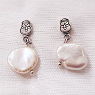 聖誕小雪人巴洛克珍珠耳環