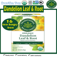 Traditional Medicinals Organic Dandelion Leaf & Root Tea Herbal Tea Caffeine Free 16 Wrapped Tea Bag