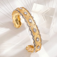 Female Craft Bracelet Two-Color Wholesale Elegant Brushed Live Gold-Plated Opening Italian Retro Lac