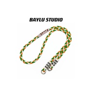INS Niche Blogger Green White Orange Contrast Color Mobile Phone Lanyard CCD Camera Crossbody Strap 