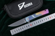 DICORIA perfect lines 9cr18mov blade Titanium handle Flipper folding