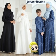Jubah Medina Black White Denim Cotton (Mom &amp; Kids) Umrah Haji Muslimah by ESTIFA