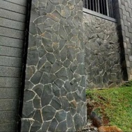 batu alam templek hitam, batu templek acak untuk dinding dan lantai