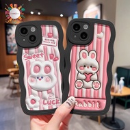 CUSTOM 3D RABBIT BLACK WAVE SOFTCASE FOR iphone X XS MAX XR 6 6S 6+ 7 7+ 8 8+ 11 12 13 14 DAPro Max