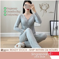 【SG STOCK】Plus Size Confinement Clothing Thin Section Postpartum Nursing Home Care Maternity Pajamas