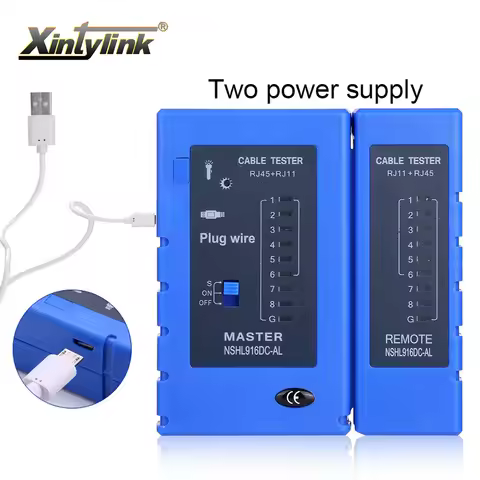 xintylink micro USB RJ45 tester serial ethernet Cable test lan Network repair tools kit RJ11 RJ12 rg