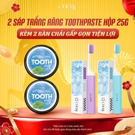 [2H25G2BCM] 2 ToothPaste Wax ToothPaste 25g + 2 New Folding Brushes