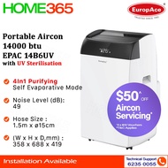 EuropAce Portable Aircon 14000 btu EPAC 14B6UV