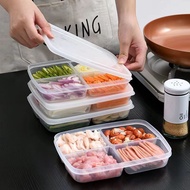Refrigerator Frozen Meat 4 Compartments Preparing Vegetables Sealed Fresh-keeping Box Korean Storage