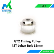 GT2 Timing Pulley 48T Bore 8mm 10mm 12mm 2GT teeth 48 Hole axle 8 10 12 mm Belt Width 15mm