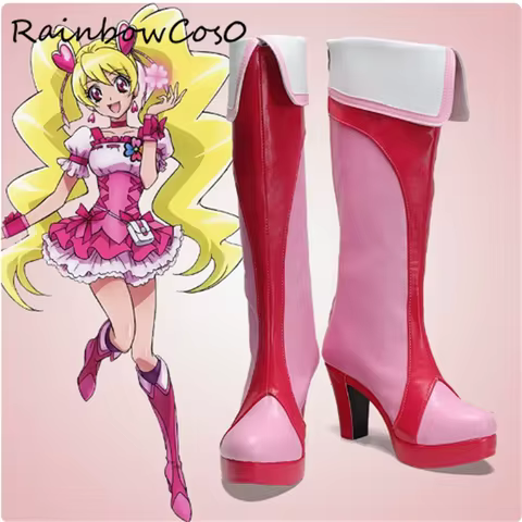 Momozono Love Cure Peach FRESHPrecurePretty Cure Cosplay Shoes Boots Game Anime Halloween RainbowCos