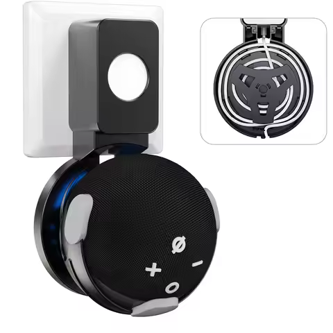 Wall Holder For Amazon Echo Dot 5th Gen / Echo Dot 4th Generation Wall Mount Bracket with Cable Stor