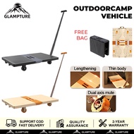 Glampture Portable Folding Wagon Cart with Organizer - Compact for Travel, Beach & Errands