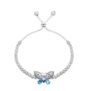 純銀八心八箭鋯石單排手鍊 - 白蝴蝶
