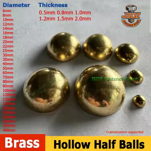 1-10pcs Brass Hollow Hemisphere OD 6-400mm Semisphere Decoration Sealing Plug Pure Copper Half Balls