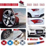 8 Meter Car Sport Alloy Wheel Rim Sticker Chrome Decoration Protector chrome double tape protector s
