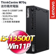 Lenovo聯想 ThinkCentre M70q 輕巧型桌上型電腦 i5-13500T/8GB/512G SDD/W11P/三年保