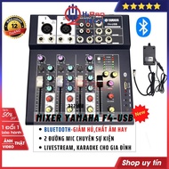 Bộ Trộn Âm Thanh Mixer Yamaha F4-USB Cao Cấp - Bluetooth 4 Kênh-Chuyên Dùng Livestream Karaoke Gia Đ