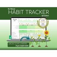 Habit Tracker Spreadsheet | 2026 Digital Planner | Daily | Weekly | Monthly Habit Planner | Goal Pla