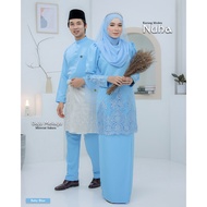 BAJU KURUNG MODEN Bridal Set NUHA In BABY BLUE | Full set 7 Item | Tunang | Nikah | BAJU KURUNG LACEBY MOFF2U