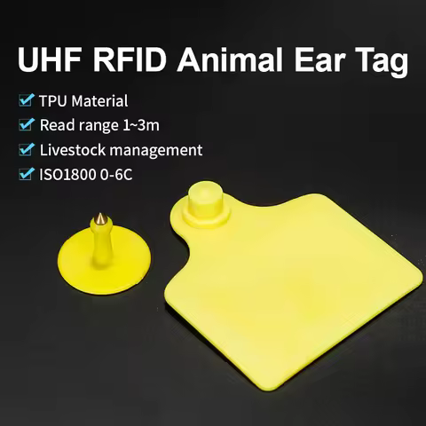 10pcs RFID UHF Animal ear tag ISO18000 6C electronic ear tag for cattle rfid uhf tag 860 960mhz UHF 