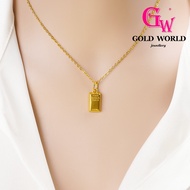 GW Jewellery Fashion Accessories Emas 916 Gold Bangkok Gold Brick Pendant Gold-plated Rich Gold Bar 