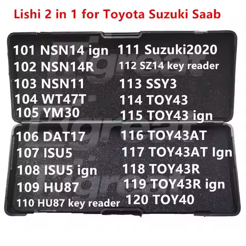 101-120 Lishi 2 in 1 2in1 NSN14R NSN11 WT47T YM30 DAT17 ISU5 HU87 Suzuki2020 SZ14 SSY3 TOY43 TOY43AT