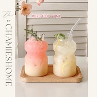 [Free straw] 440ml borosilicate glass cup, Chamies glass cup