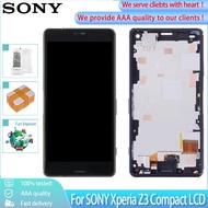 YY 4.6 "ต้นฉบับสำหรับ SONY Xperia Z3 Compact D5803 D5833จอแสดงผล LCD แบบสัมผัสหน้าจอพร้อมกรอบสำรองสำ