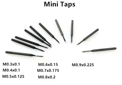 5pcs/lot M0.4/M0.5/M0.6/M0.7/M0.8/M0.9 Machine screw tap HSS H2 Straight Fluted Screw Thread Metric 