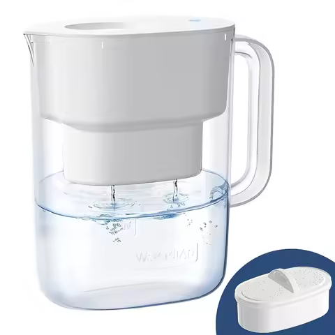 10-Cup Large Water Filter Pitcher Water Filter Pitcher with 1 Filter, 200-Gallon Long-Life,5X Times