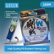 GOSEN W 4 BRAIDED FISHING LINE 150M - GREEN