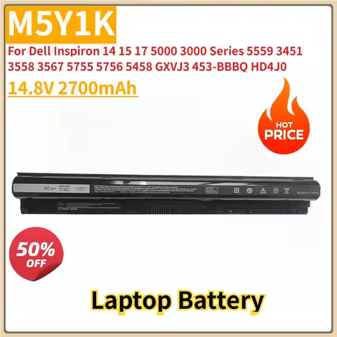 M5Y1K Laptop Battery 14.8V 2700mAh for Dell Inspiron 14 15 17 5000 3000 Series 5559 3451 3558 3567 5
