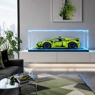 LEGO 42161 Lamborghini Huracán Tecnica Acrylic Display Case with LED Lights | Dustproof Transparent 