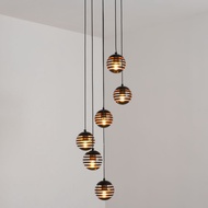 neolight- โคมไฟห้อยเพดาน A08-6BK-แถมหลอดไฟ LED VINTAGE แสงเหลืองให้ครบชุด-พร้อมส่งจากไทย