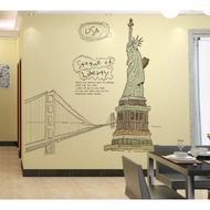 RELIZA WALLSTICKER 60X90 USA TOWER STATUE OF LIBERTY WALL STICKER AY807