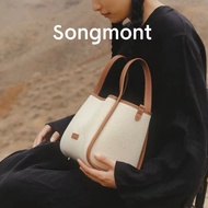 Songmont Vegetable Basket Canvas Bag Medium Size for Women's Vacation Style New Cross Body One Shoulder Portable Large Capacity Bucket Bag